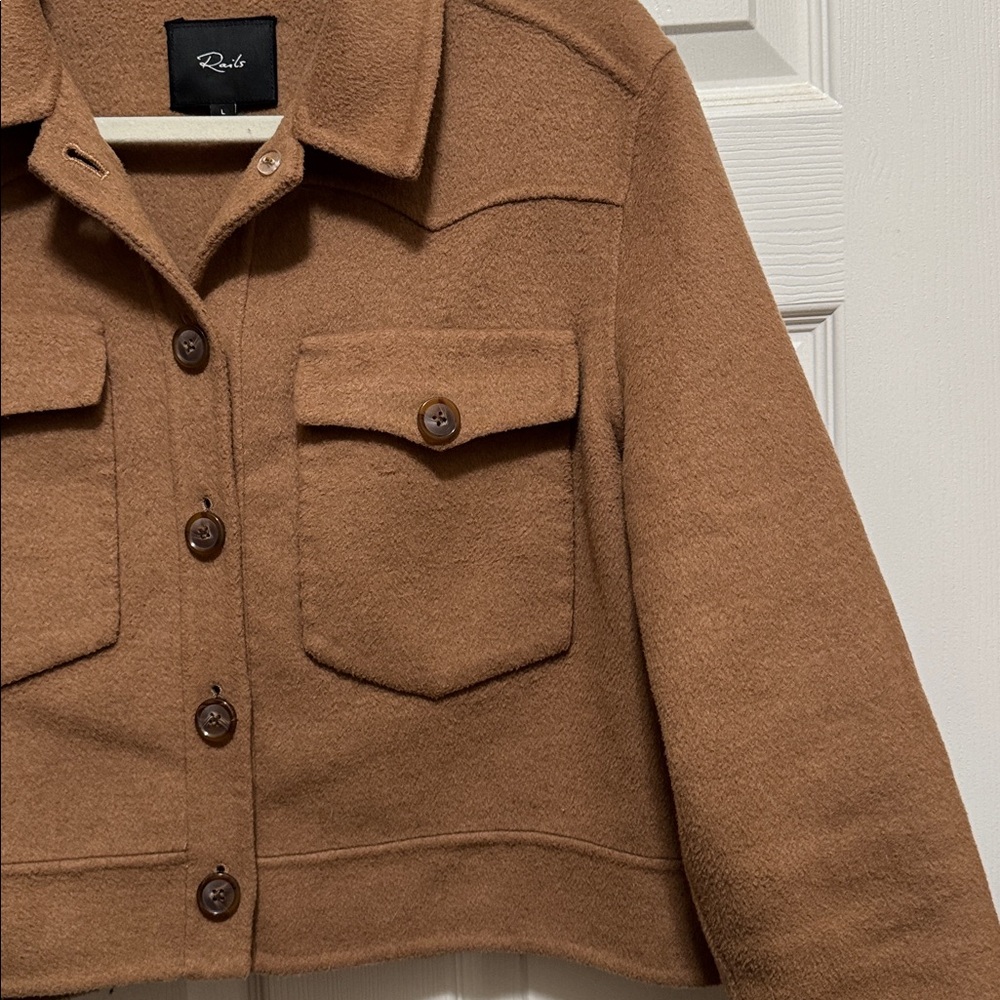 Trendy Tan Button-Up Jacket Rails - Picture 4 of 6